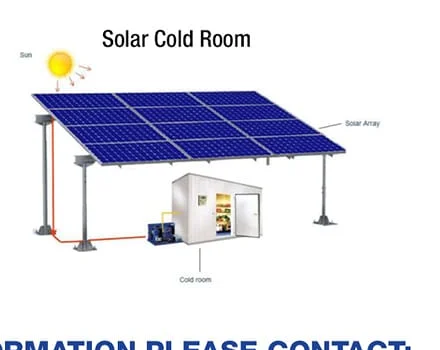 Modular walk-in cold storage room with solar condensing unit