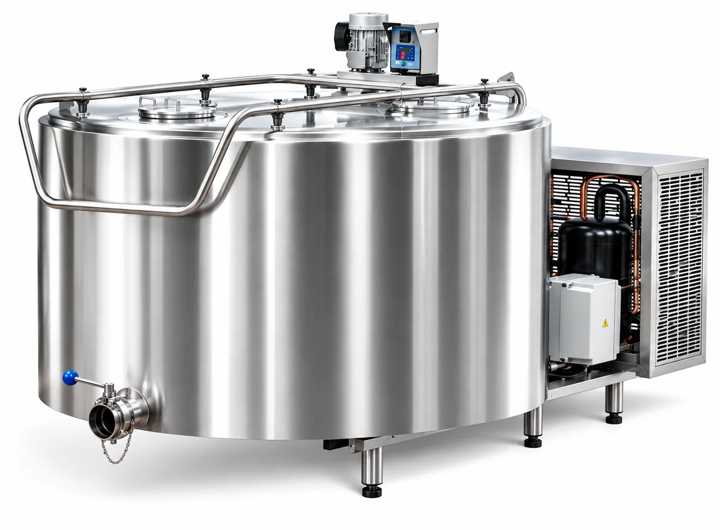 Food-grade stainless steel direct-expansion bulk milk chilling tank