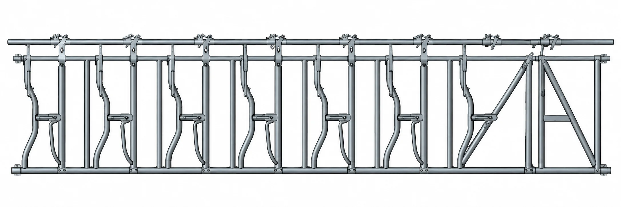 Hot-dip galvanized self-locking feed front headlocks