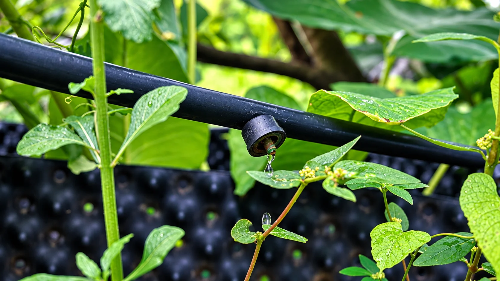 Precision drip irrigation system installation